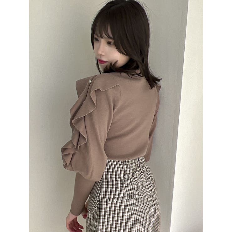 お値下げ新品タグ付き★ フリル　ポンポン トップス★  Freeサイズ フリルスリットワイドパンツ[品番：MKSW0060994]｜dazzlin