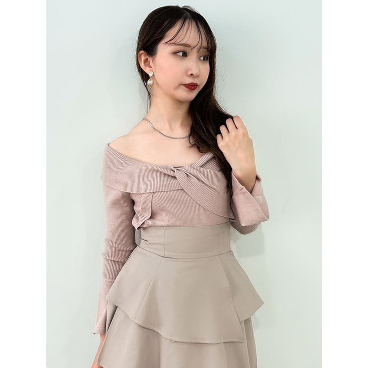 ツイストクロスニットトップス[品番：MKSW0052040]｜dazzlin