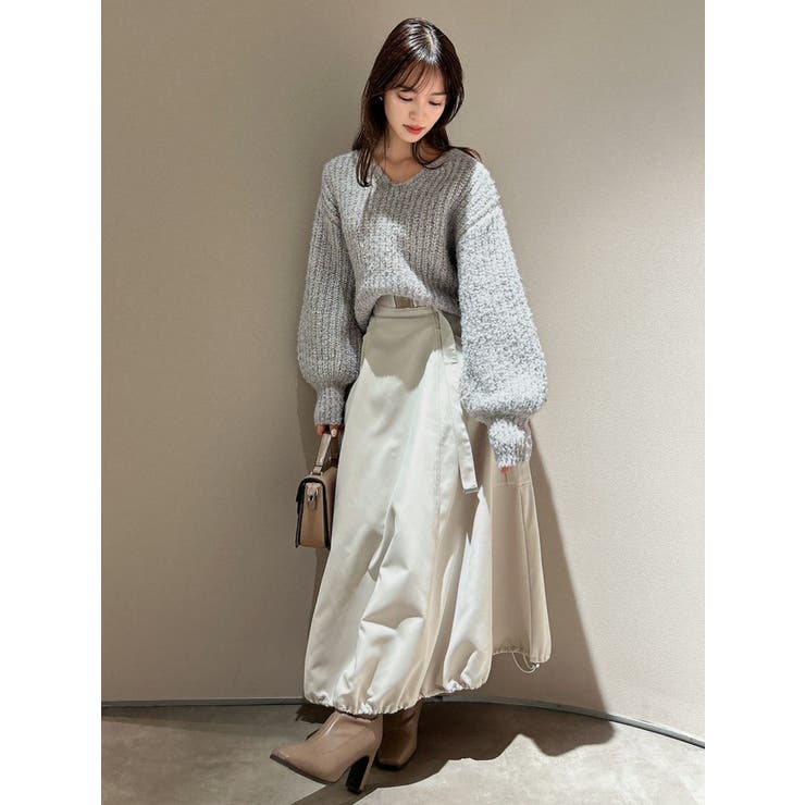 ブレンドカラークロップドニットトップス[品番：MKSW0053843