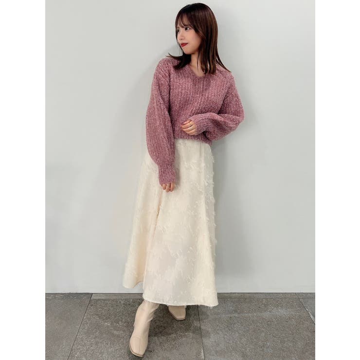 ブレンドカラークロップドニットトップス[品番：MKSW0053843]｜dazzlin