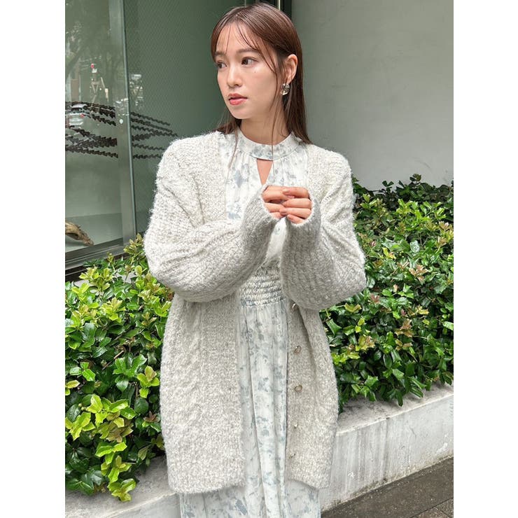 グレー | ブレンドカラーミドルカーディガン | dazzlin