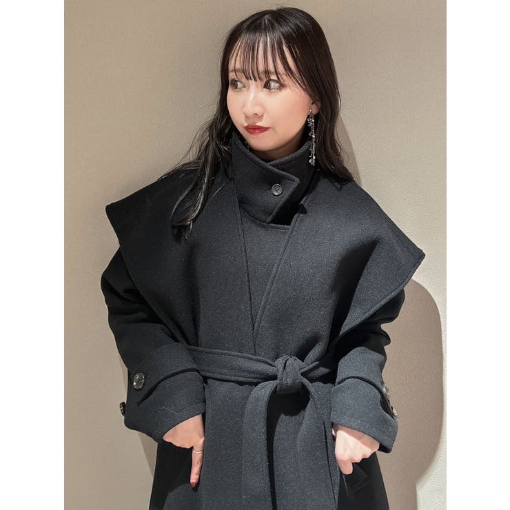 ケープオーバーシルエットコート[品番：MKSW0053412]｜dazzlin