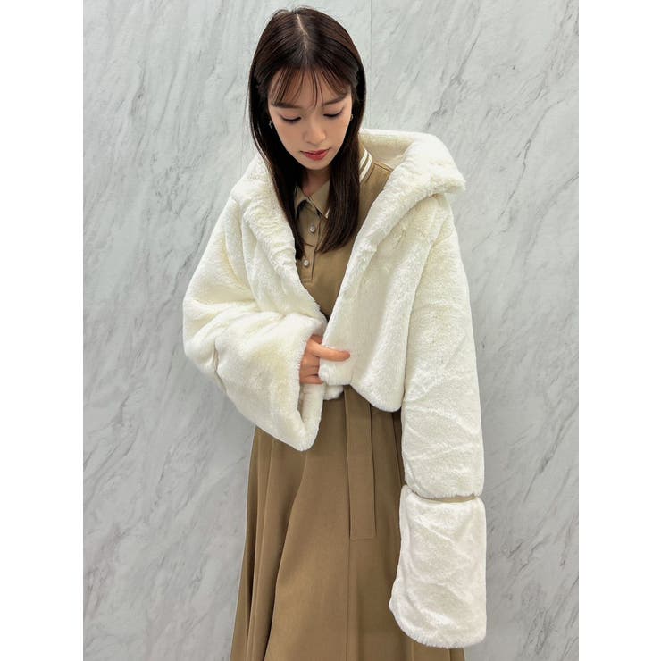 ショートビットフェイクファーコート[品番：MKSW0053414