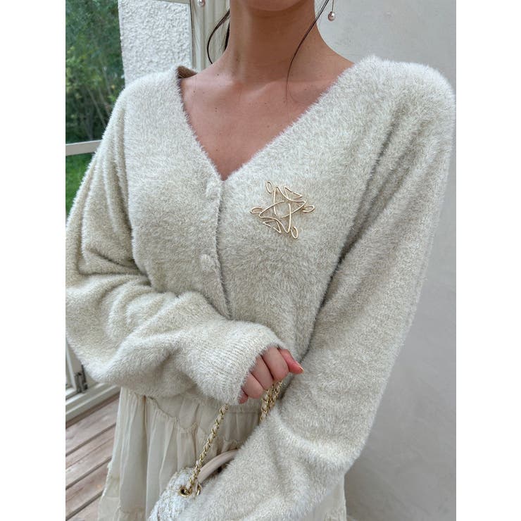 ゴールド | スクエアロゴブローチ | dazzlin