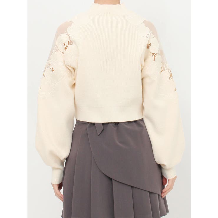 エンブロイダリーレースニット(クーポン利用で約9000円！) dazzlin（ダズリン）の「エンブロイダリーレースニットトップス