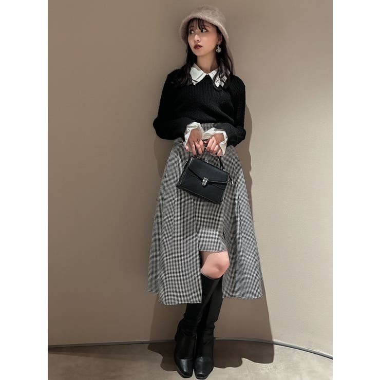 ダブルカラーケーブルドッキングトップス[品番：MKSW0054328]｜dazzlin