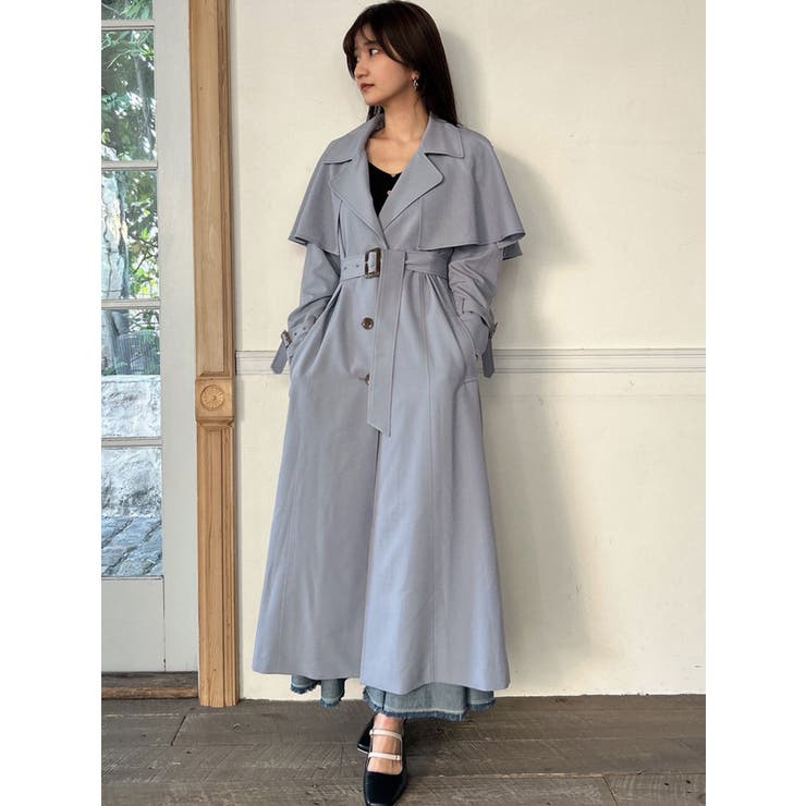 ケープフレアパステルトレンチコート[品番：MKSW0056013]｜dazzlin