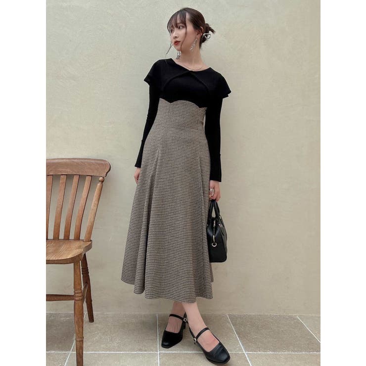 【新品タグ付】dazzlin polo ビックカラーサイドプリーツワンピース dazzlin ワンピース 「POLO BCS コラボ」ビックカラーサイド