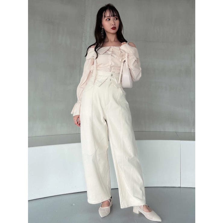 キャンディースリーブオフショルシャツブラウス | dazzlin | 詳細画像30 