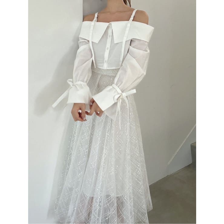 キャンディースリーブオフショルシャツブラウス | dazzlin | 詳細画像48 