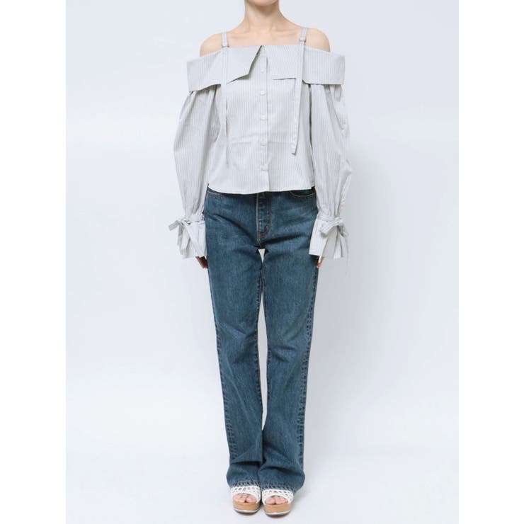 キャンディースリーブオフショルシャツブラウス | dazzlin | 詳細画像49 