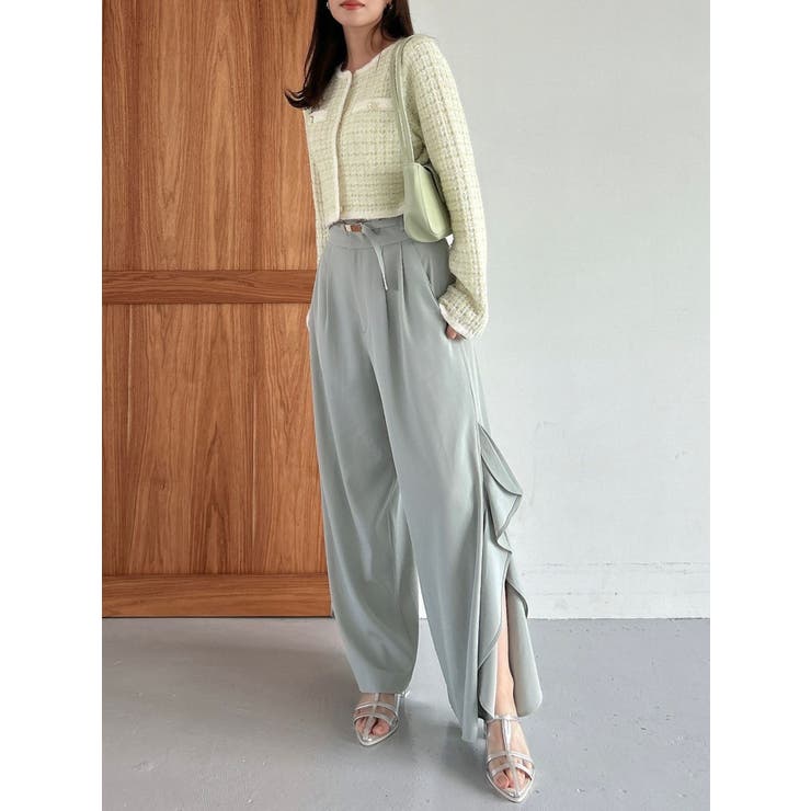 フリルスリットワイドパンツ | dazzlin | 詳細画像4 