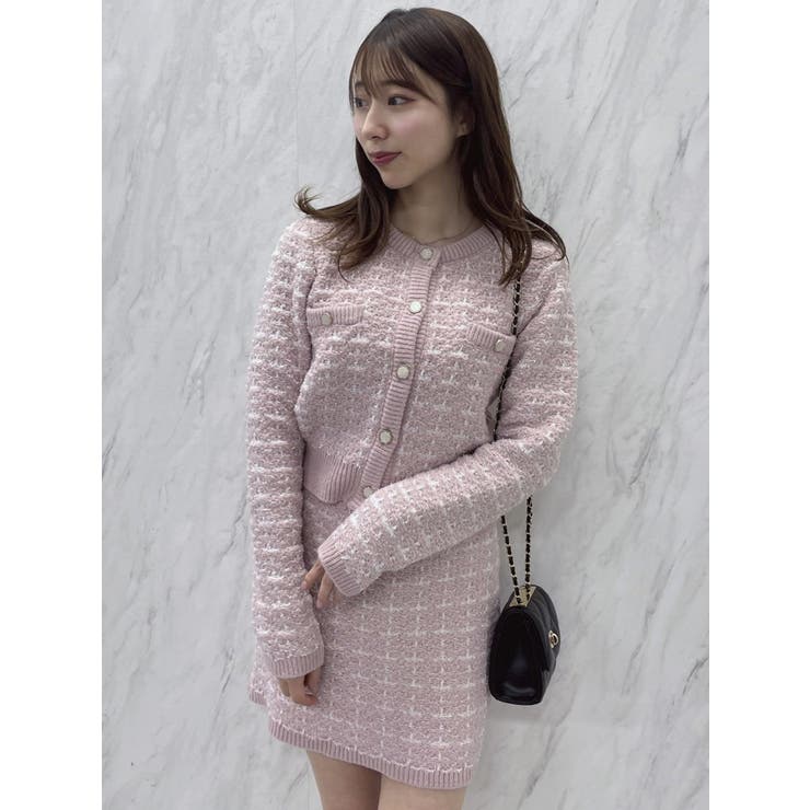 【原かれんコラボ】裾エコファーニットツイードミニスカート | dazzlin | 詳細画像10 