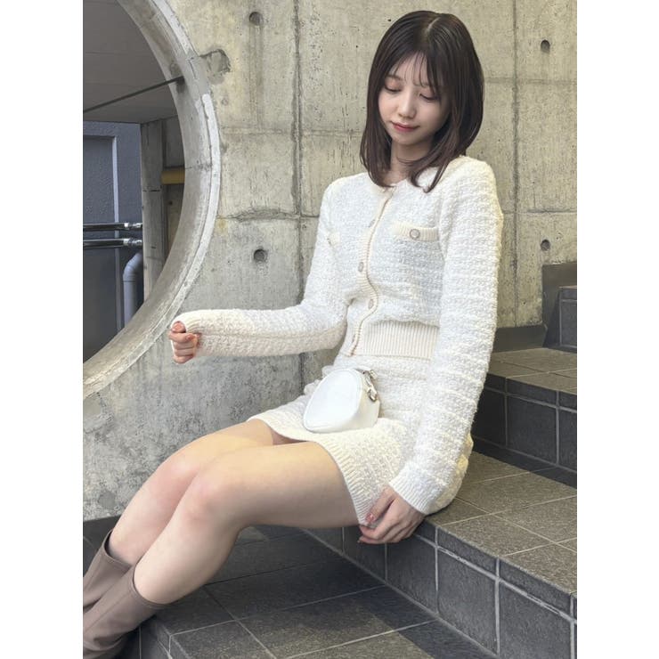 【原かれんコラボ】裾エコファーニットツイードミニスカート | dazzlin | 詳細画像26 