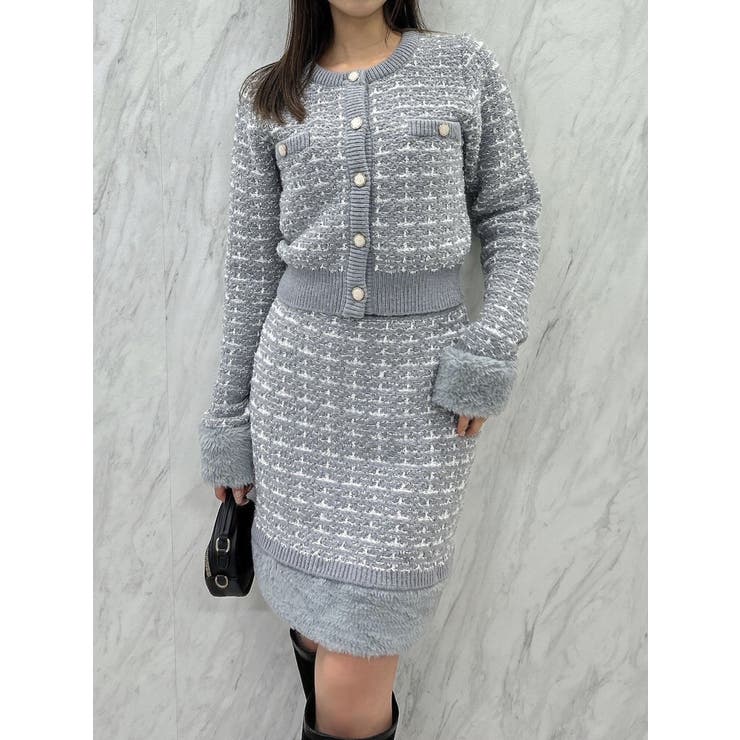 【原かれんコラボ】裾エコファーニットツイードミニスカート | dazzlin | 詳細画像27 