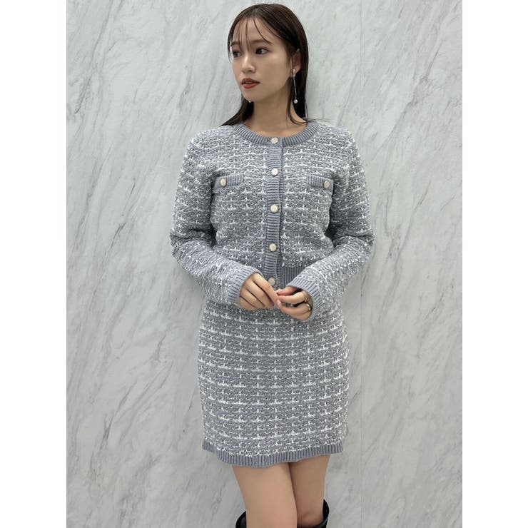 【原かれんコラボ】裾エコファーニットツイードミニスカート | dazzlin | 詳細画像34 