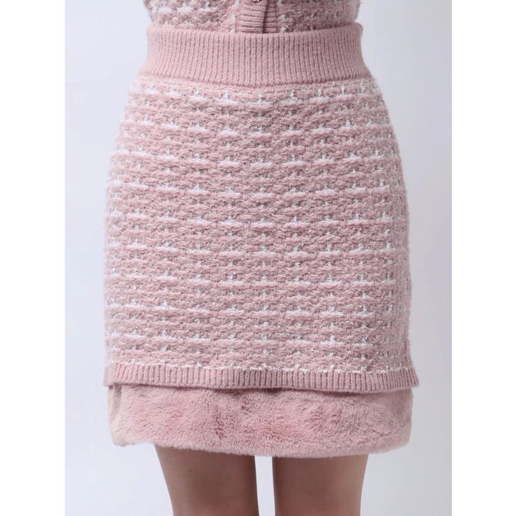 【原かれんコラボ】裾エコファーニットツイードミニスカート | dazzlin | 詳細画像39 