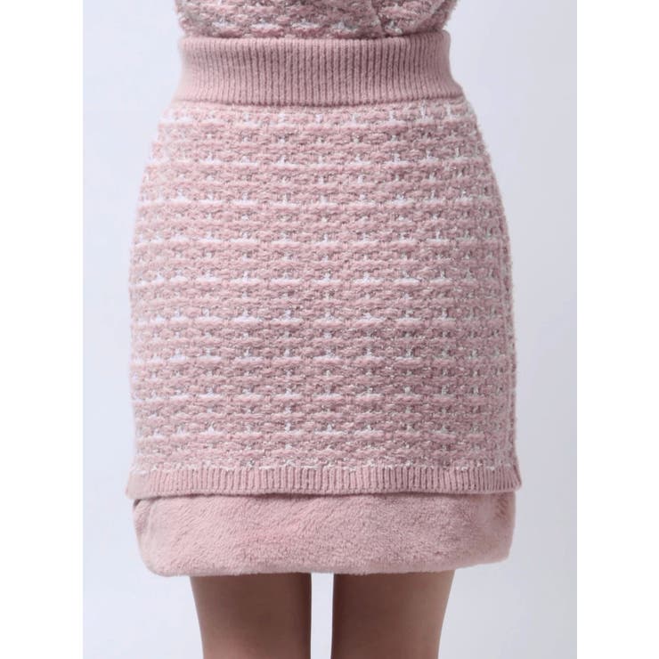 【原かれんコラボ】裾エコファーニットツイードミニスカート | dazzlin | 詳細画像41 