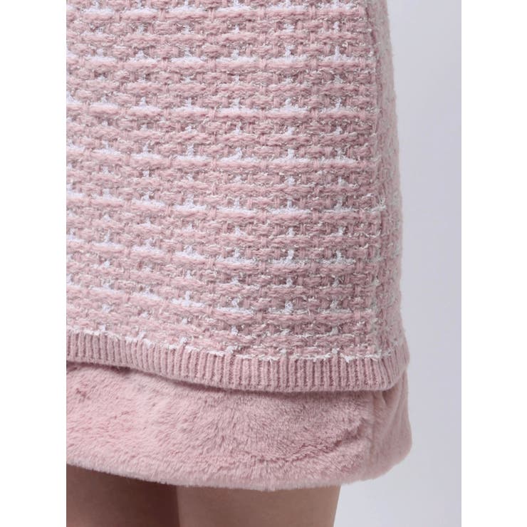 【原かれんコラボ】裾エコファーニットツイードミニスカート | dazzlin | 詳細画像43 