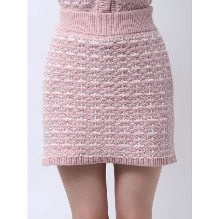 【原かれんコラボ】裾エコファーニットツイードミニスカート | dazzlin | 詳細画像45 