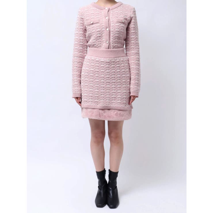 【原かれんコラボ】裾エコファーニットツイードミニスカート | dazzlin | 詳細画像46 