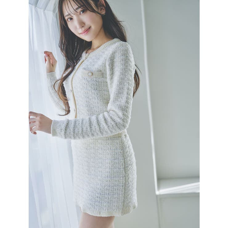 【原かれんコラボ】裾エコファーニットツイードミニスカート | dazzlin | 詳細画像5 