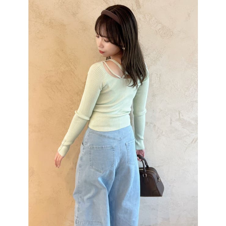 バッククロスカーデタイトトップス[品番：MKSW0054974]｜dazzlin