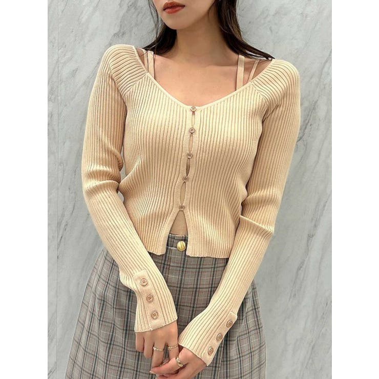 バッククロスカーデタイトトップス[品番：MKSW0054974]｜dazzlin