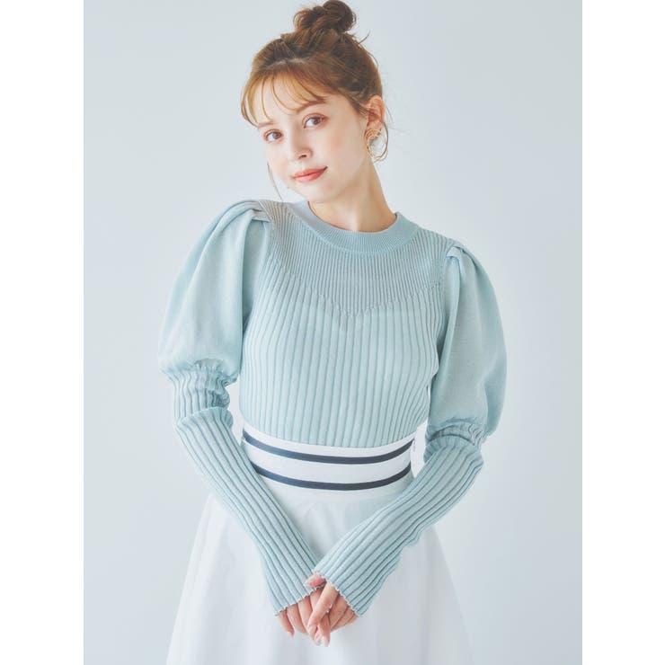 ラメシアーリブニットトップス[品番：MKSW0054975]｜dazzlin