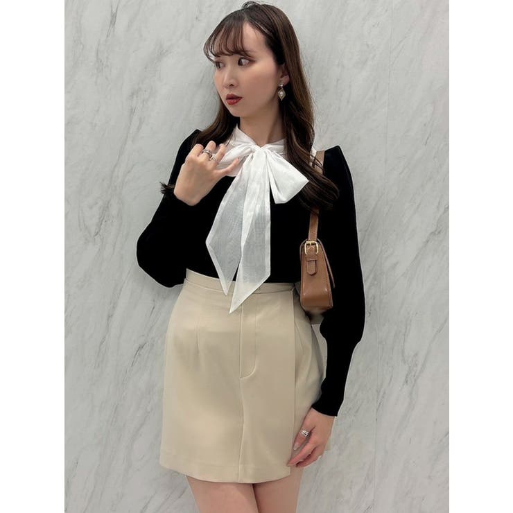 シアーボウタイニットトップス[品番：MKSW0056500]｜dazzlin（ダズリン