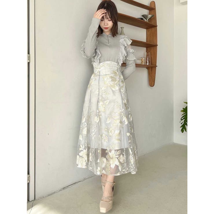 フロントホック長袖フリルトップス | dazzlin | 詳細画像10 