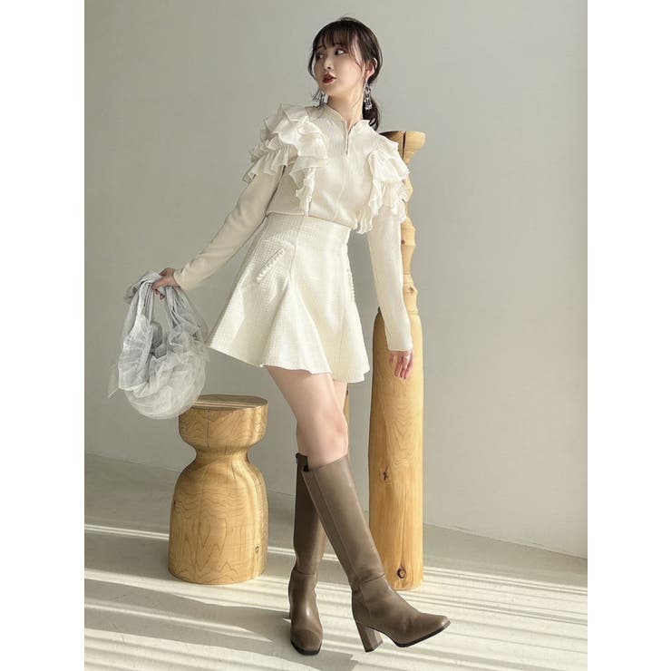 フロントホック長袖フリルトップス | dazzlin | 詳細画像24 