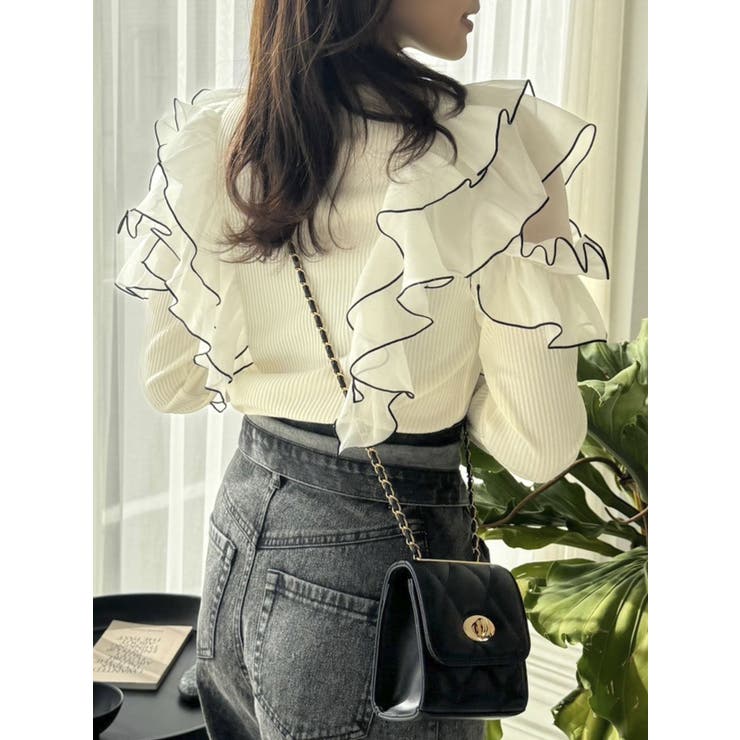 フロントホック長袖フリルトップス | dazzlin | 詳細画像31 