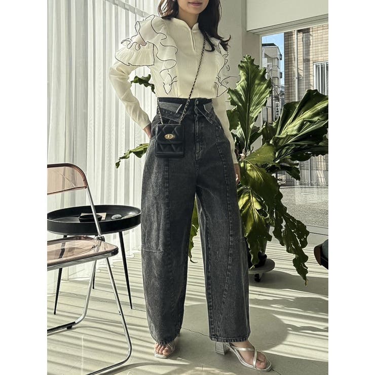 フロントホック長袖フリルトップス | dazzlin | 詳細画像33 