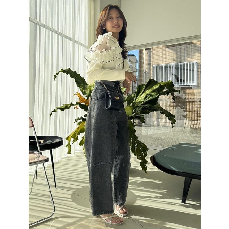 【新品未使用】メゾンドルチェ　リリー ブラックトップス SLY | FRONT HOOK RIB トップス (ニット ) |SHEL'TTER WEBSTORE