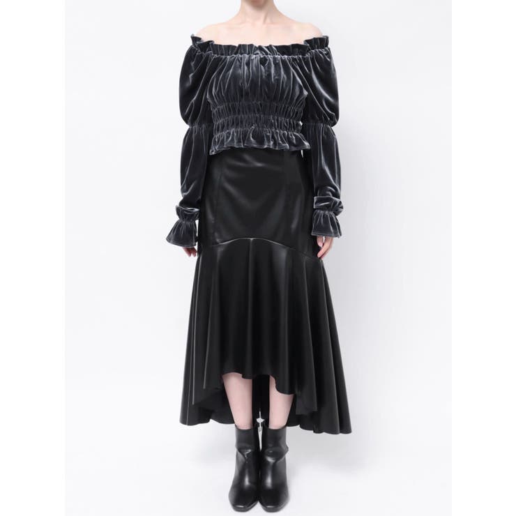 オフショルベロアトップス[品番：MKSW0055610]｜dazzlin（ダズリン
