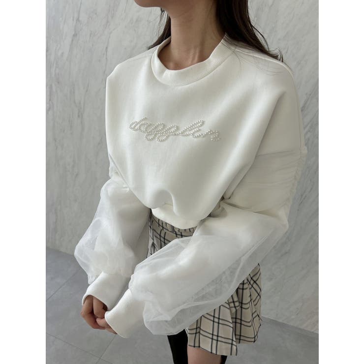 チュールスリーブパールロゴトップス | dazzlin | 詳細画像11 