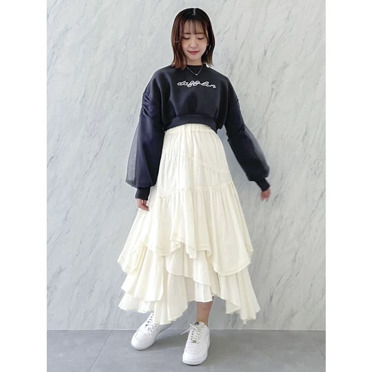 チュールスリーブパールロゴトップス | dazzlin | 詳細画像14 