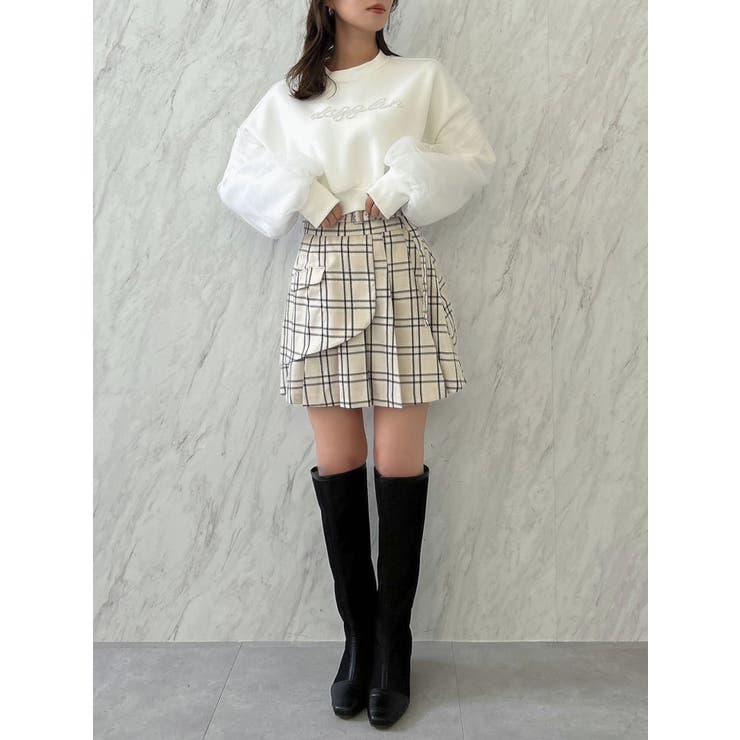 チュールスリーブパールロゴトップス | dazzlin | 詳細画像8 