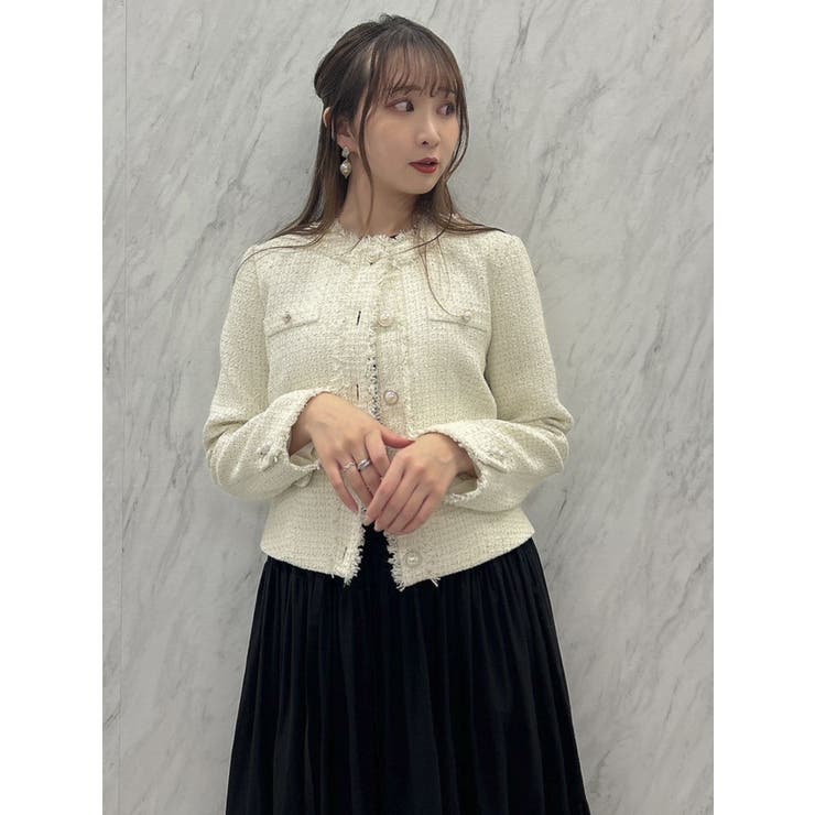 藤井サチコラボ】ノーカラーツイードジャケット[品番