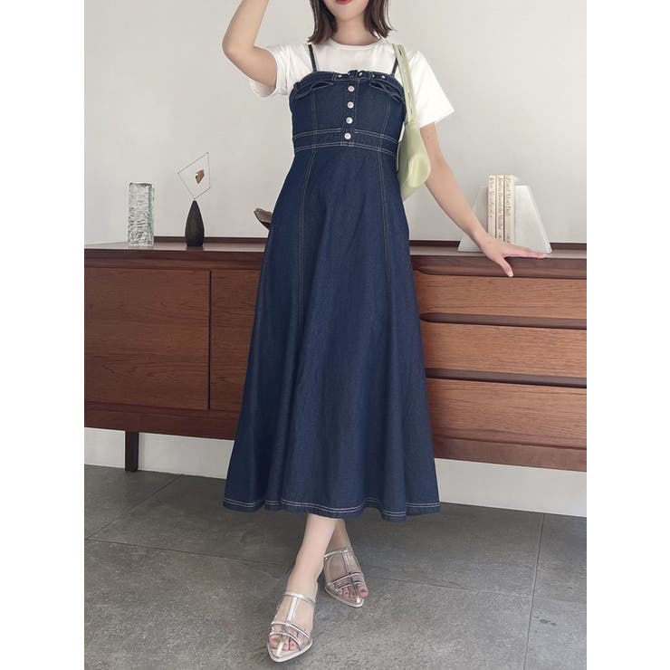 バックオープンデニムキャミワンピース | dazzlin | 詳細画像22 