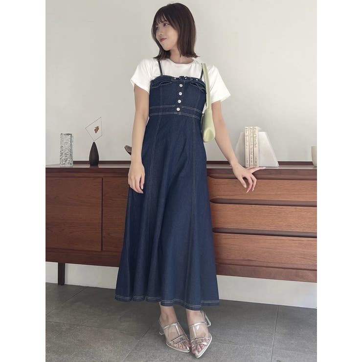 インディゴ | バックオープンデニムキャミワンピース | dazzlin