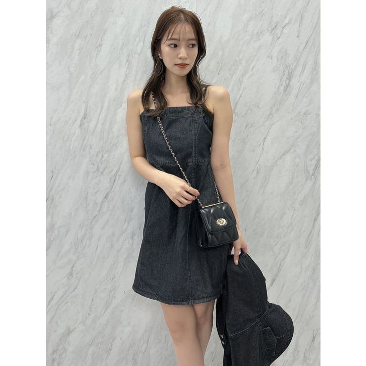 DIESEL ブラック デニム 星 刺繍 ワンピース DIESEL（ディーゼル）の「レディース ロングドレス ワンピース
