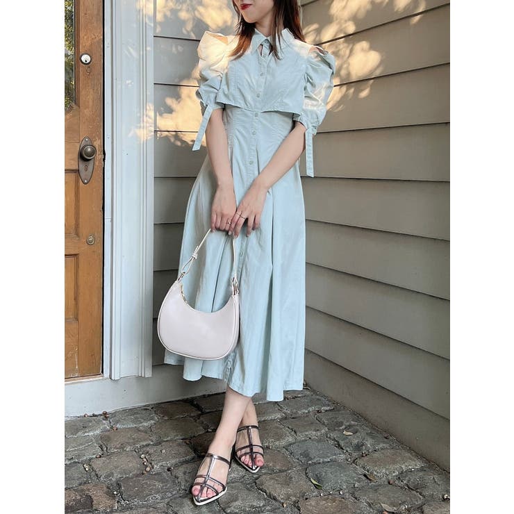 ZARA カットアウトディテール入りミディ丈ワンピース ブラック S