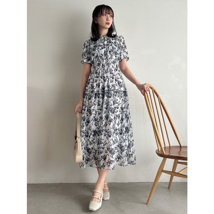 watercolorflowerワンピース[品番：MKSW0056897]｜dazzlin