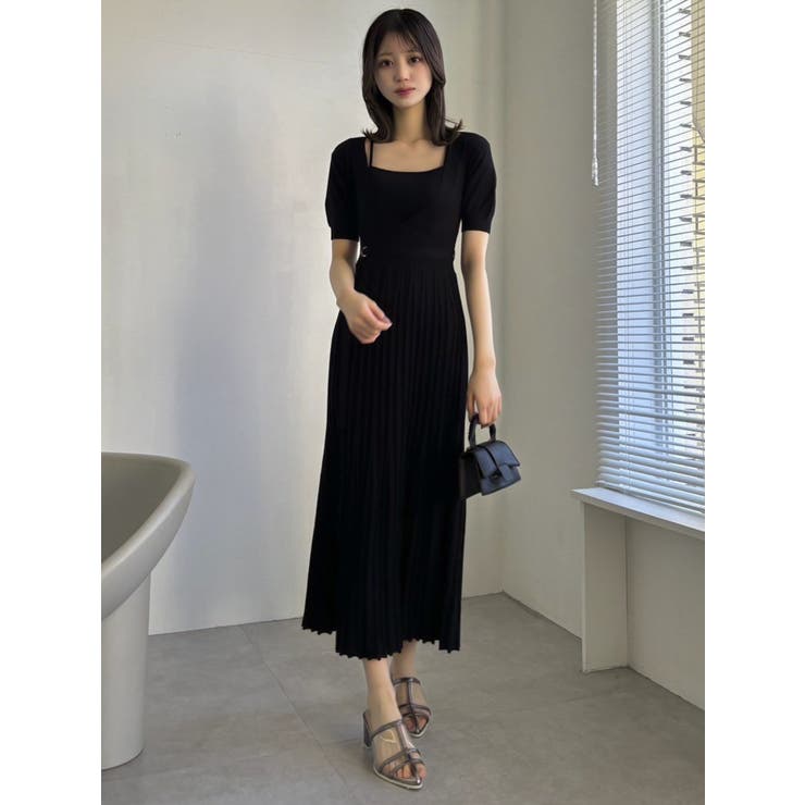 ハーフスリーブニットワンピース[品番：MKSW0056872]｜dazzlin