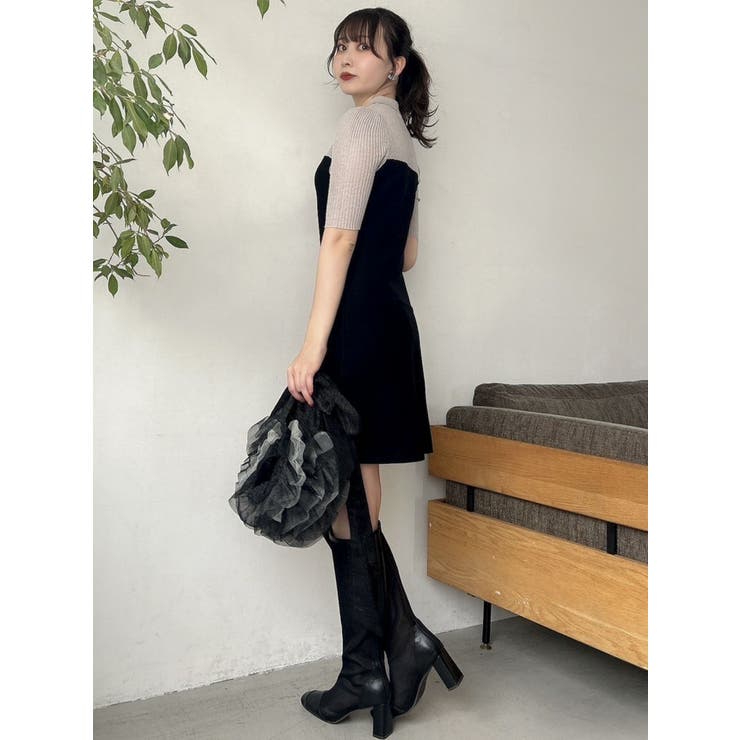 シアーポロニットワンピース[品番：MKSW0057078]｜dazzlin
