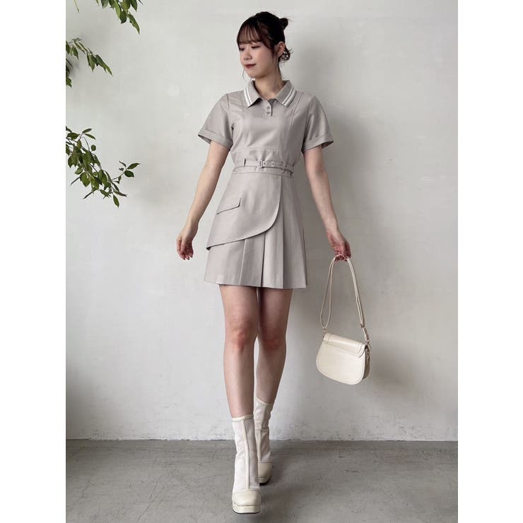 ✨未使用級✨2022SSプリーツプリーツ チュニック ミニワンピース グレー ３ ✨未使用級✨2022SSプリーツプリーツ チュニック ミニワンピース グレー 3