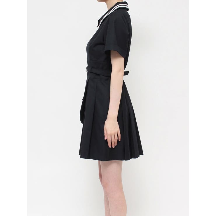 ダズリン ポロライクプリーツミニワンピース ネイビー M ポロライクプリーツミニワンピース[品番：MKSW0057418]｜dazzlin