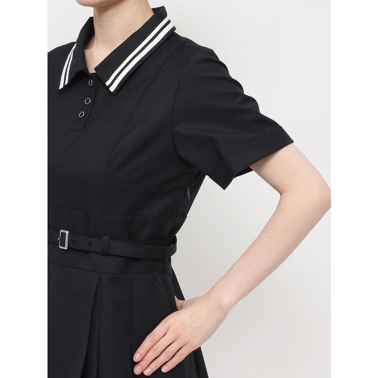 dazzlin ポロライクプリーツミニワンピース S ネイビー ポロライクプリーツミニワンピース[品番：MKSW0058807]｜dazzlin